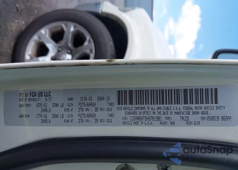 2017 Ram 1500 Laramie from USA, damaged, VIN 1C6RR6NT5HS781981